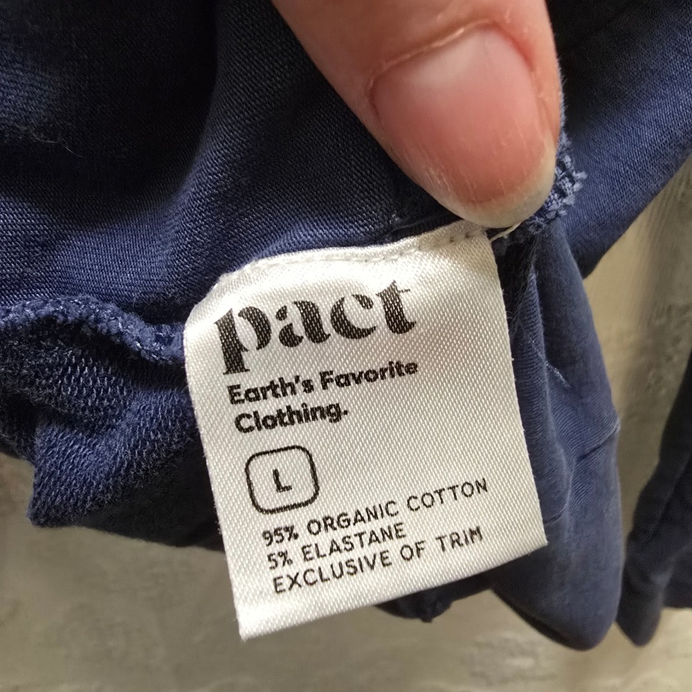 Pact Womens Organic Cotton Full Zip Track Jacket Navy Blue Large Zipper Pocket - Picture 6 of 9